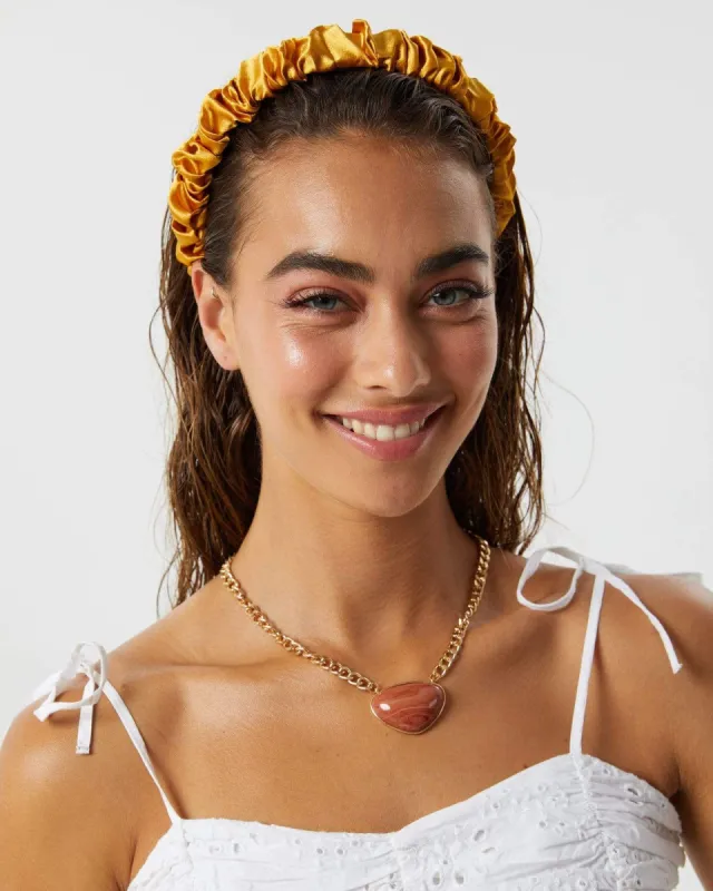 Mustard Ruffled Organza Detail Headband sold by Collete Hayman