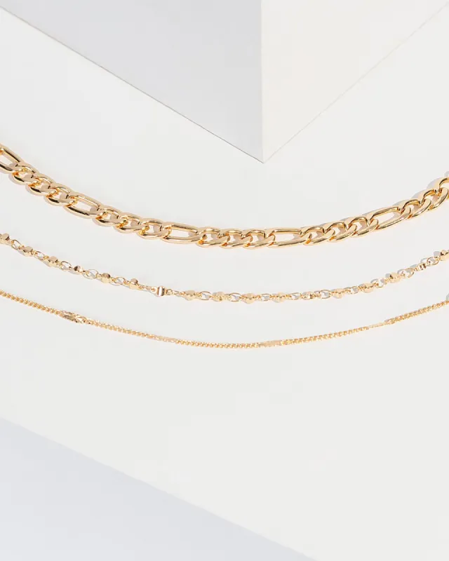 Gold 3 Pack Linked Chain Bracelet sold by Collete Hayman