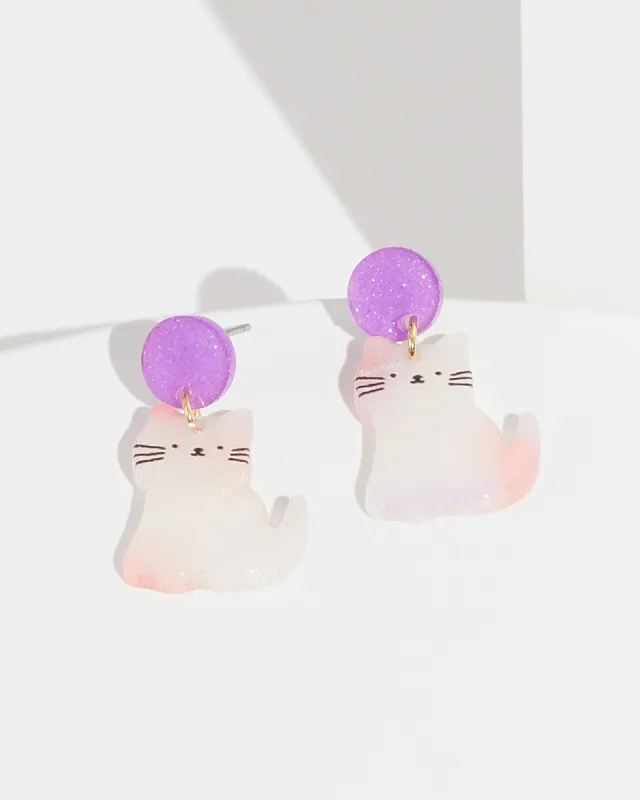 Multi Colour Kitty Cat Earrings sold by Collete Hayman
