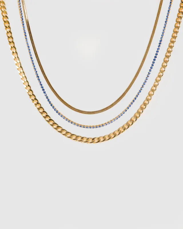 Blue Cup Chain Layered Necklace sold by Collete Hayman