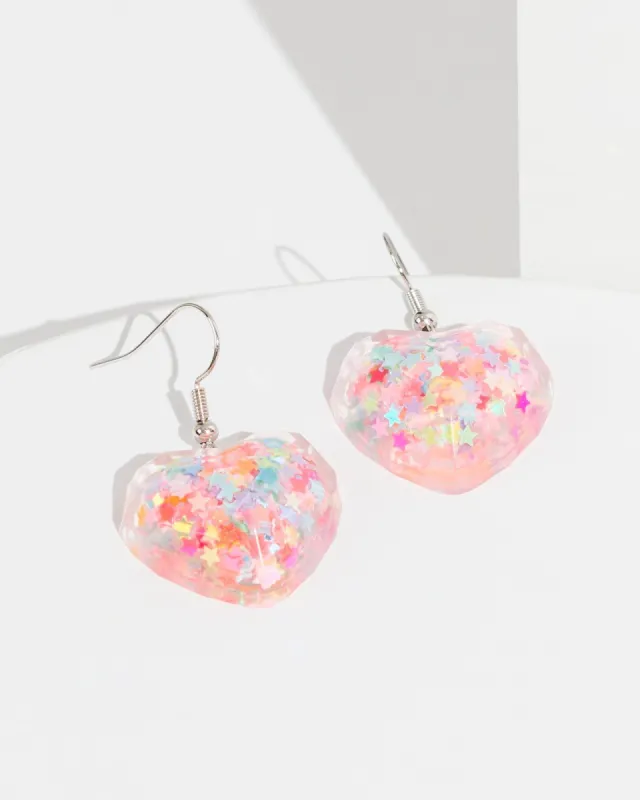 Multi Colour Glitter Heart Earrings sold by Collete Hayman