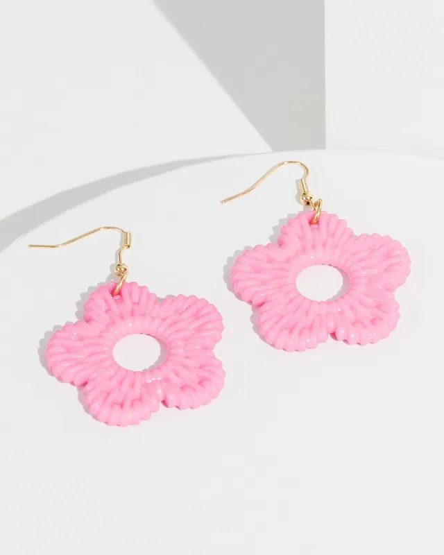 Pink Woven Look Earrings sold by Collete Hayman