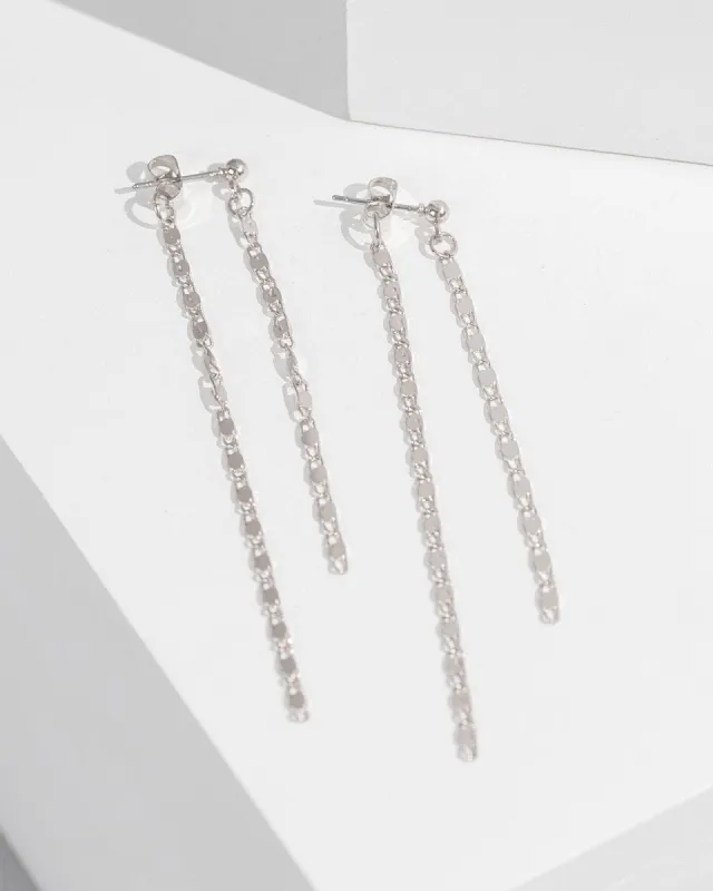 Silver Chain Front Back Earrings sold by Collete Hayman