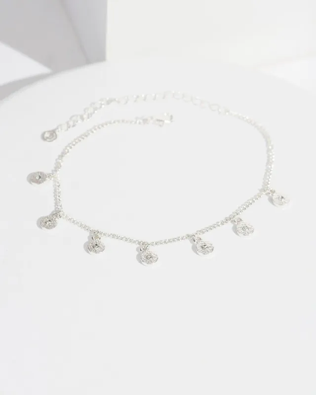Silver Crystal Circle Chain Anklet sold by Collete Hayman