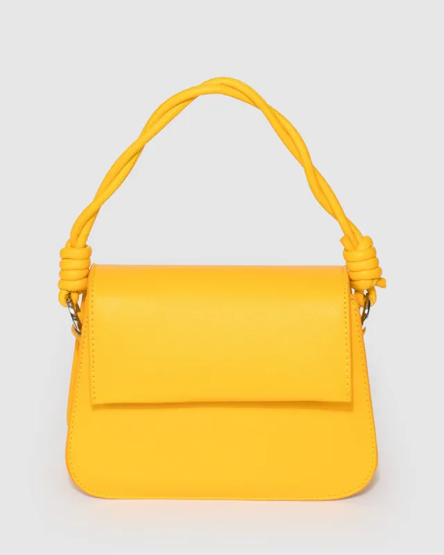 Yellow Olivia Twist Handle Tote Bag sold by Collete Hayman