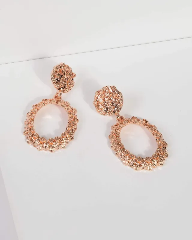 Rose Gold Mini Textured Drop Earrings sold by Collete Hayman
