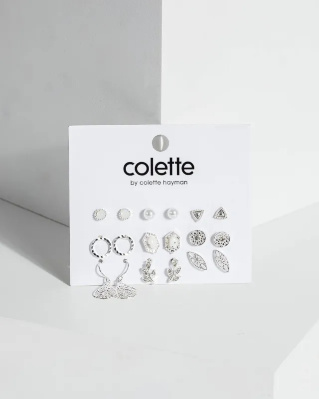 Silver Stone And Metal Earring Pack sold by Collete Hayman