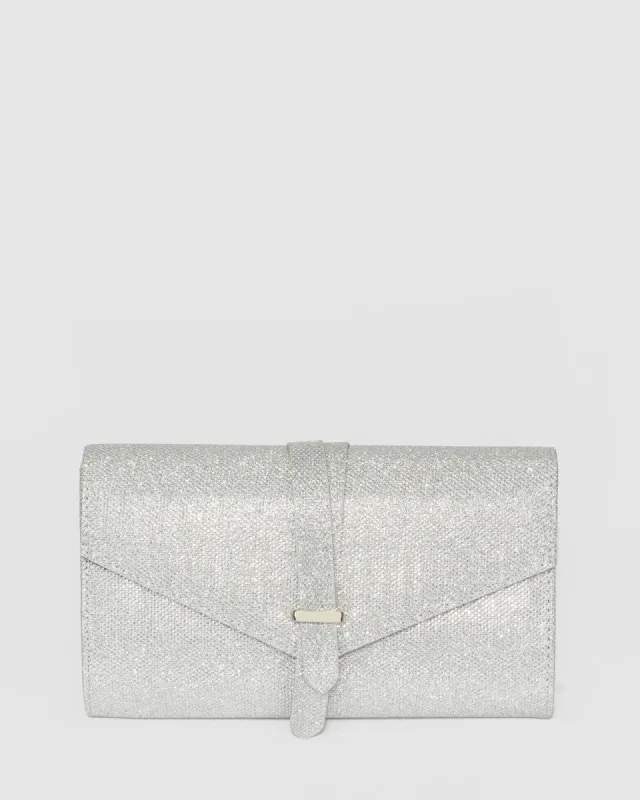 Silver Sophia Envelope Clutch Bag sold by Collete Hayman