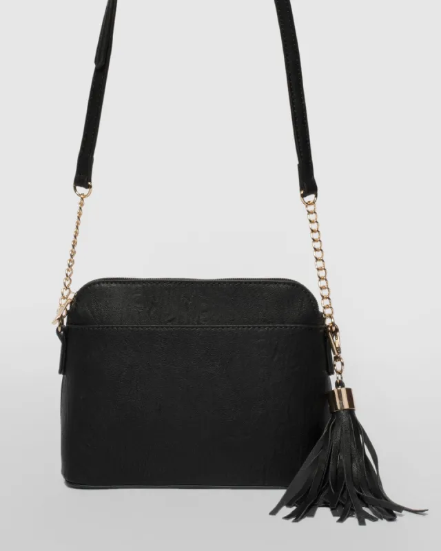 Black Karen Tassel Crossbody Bag sold by Collete Hayman
