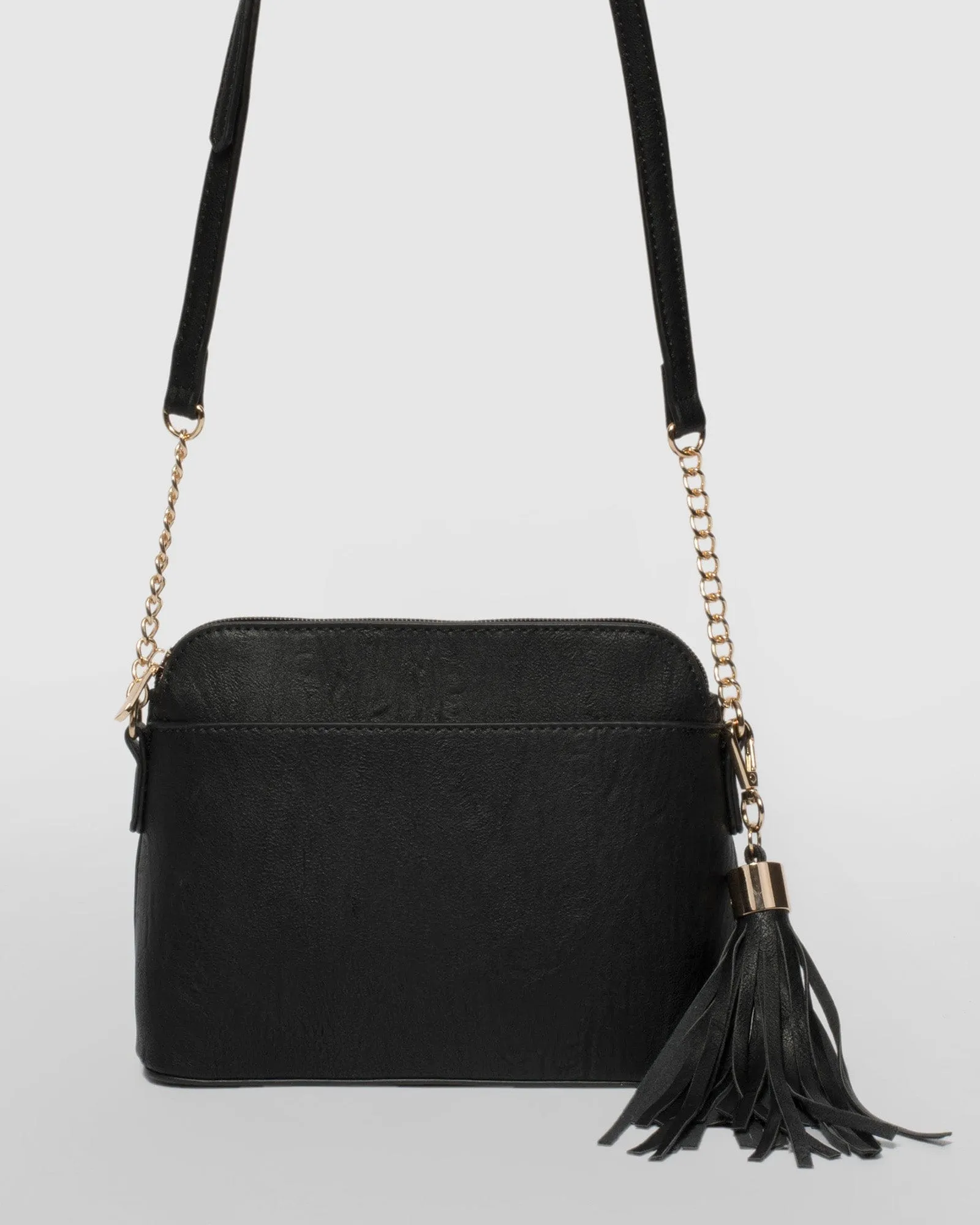 Black Karen Tassel Crossbody Bag sold by Collete Hayman
