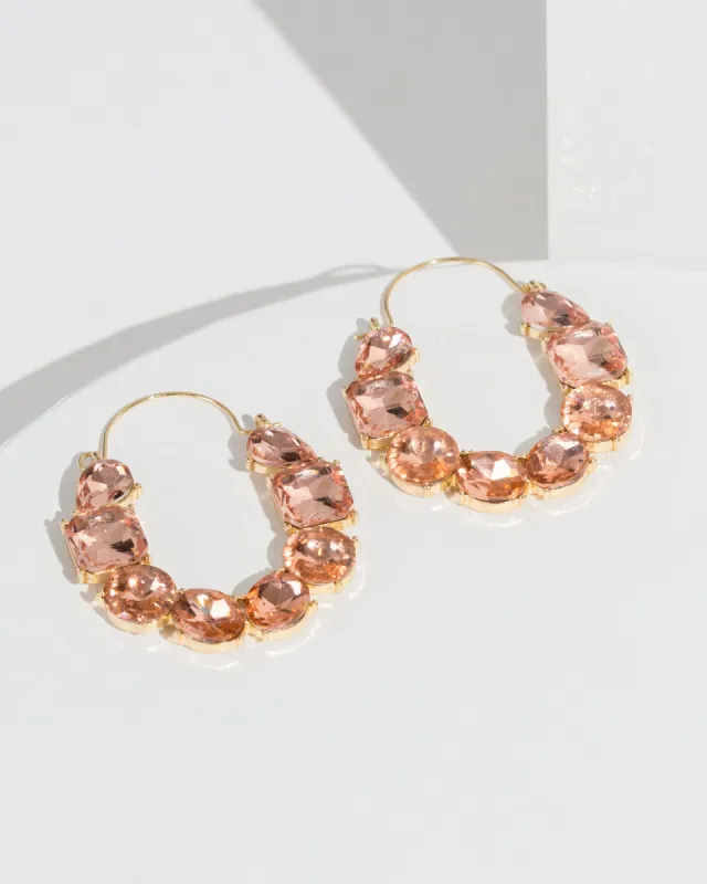 Pink Crystal Hoop Earrings sold by Collete Hayman