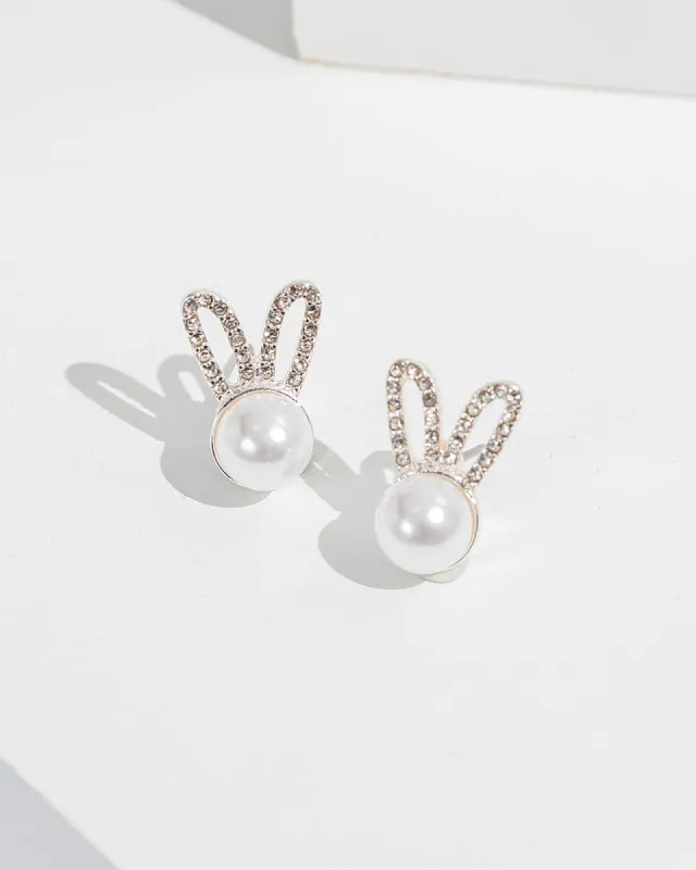 Pearl Bunny Ears Stud Earrings sold by Collete Hayman