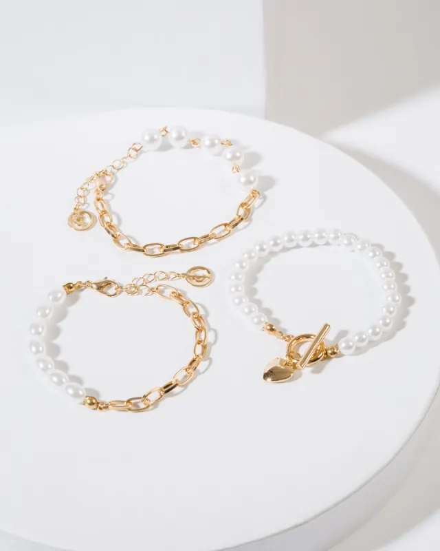 White Pearly Chain Bracelet Pack sold by Collete Hayman