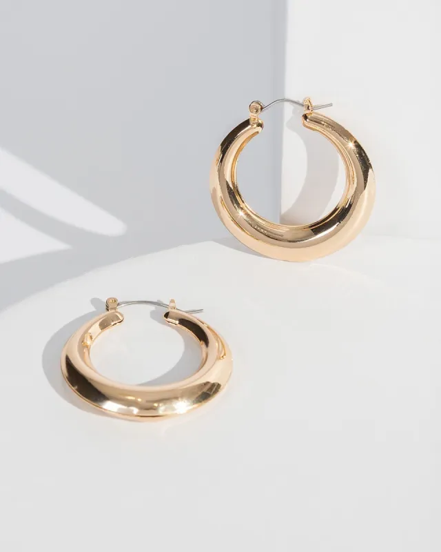 Gold Bubble Effect Hoop Earrings sold by Collete Hayman