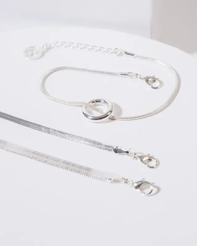 Silver Snake Chains Bracelet sold by Collete Hayman