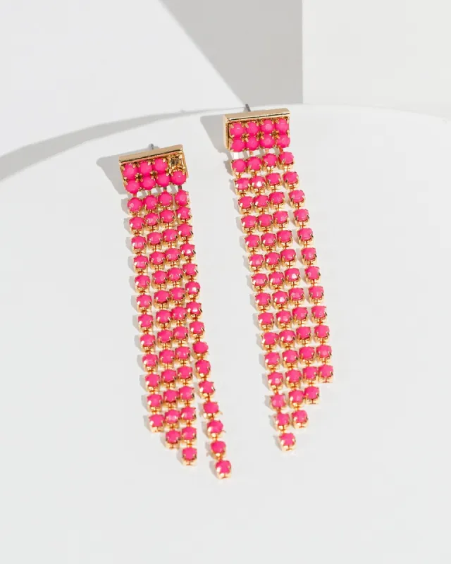 Pink Chain Tassel Earrings sold by Collete Hayman