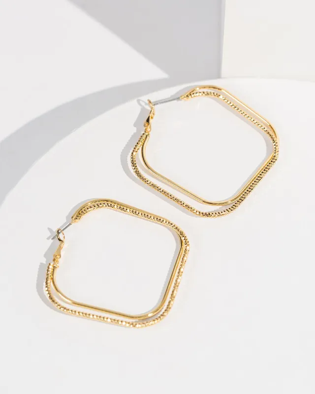Gold Rounded Diamond Hoop Earrings sold by Collete Hayman