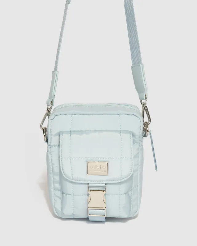 Baby Blue Emma Lock Crossbody Bag sold by Collete Hayman