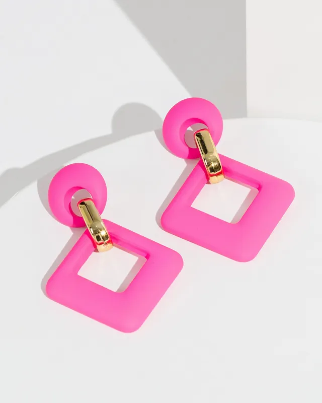 Pink Matte Diamond Earrings sold by Collete Hayman