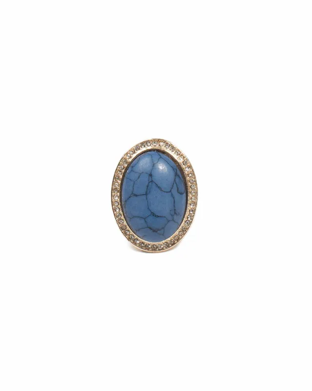 Pave Blue Stone Cocktail Ring - Medium sold by Collete Hayman