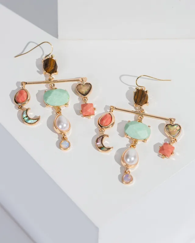 Green Balance Heart Moon Earrings sold by Collete Hayman