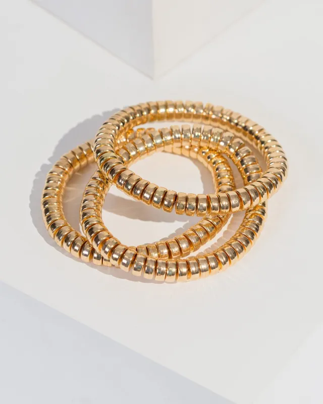 Gold Stretch Beaded Bracelet Bracelet Pack sold by Collete Hayman