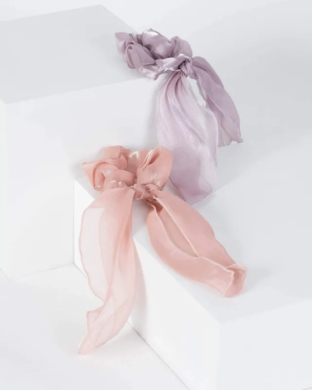 Multi Colour Sheer Scarf Scrunchie 2 Pack sold by Collete Hayman