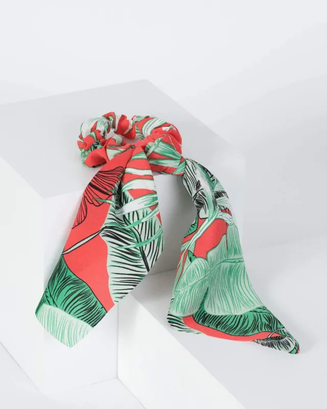 Multi Colour Tropical Leaf Print Hair Tie sold by Collete Hayman