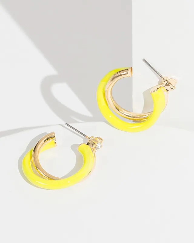 Yellow Twist Hoop Earrings sold by Collete Hayman
