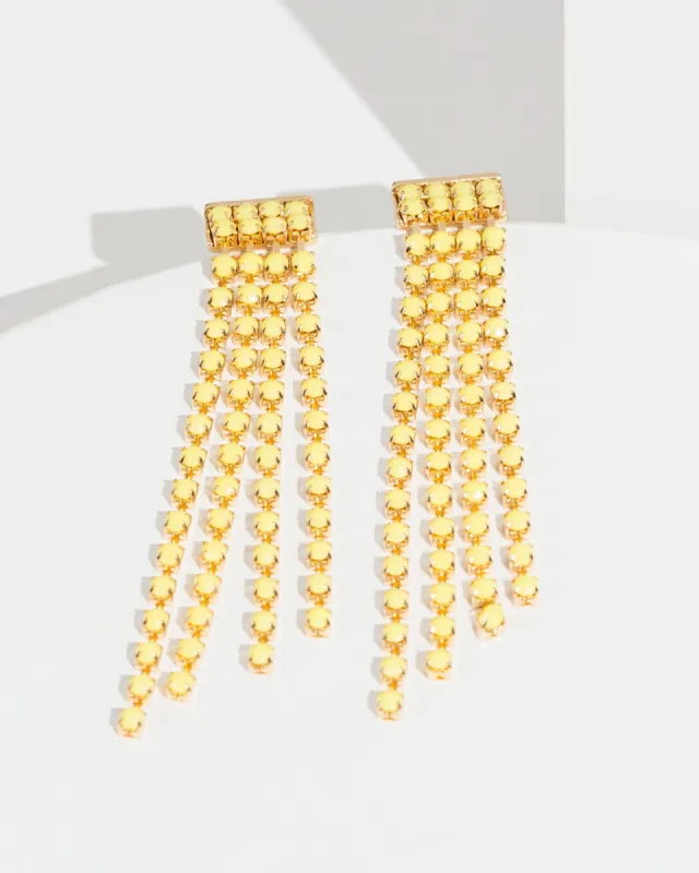 Yellow Chain Tassel Earrings sold by Collete Hayman