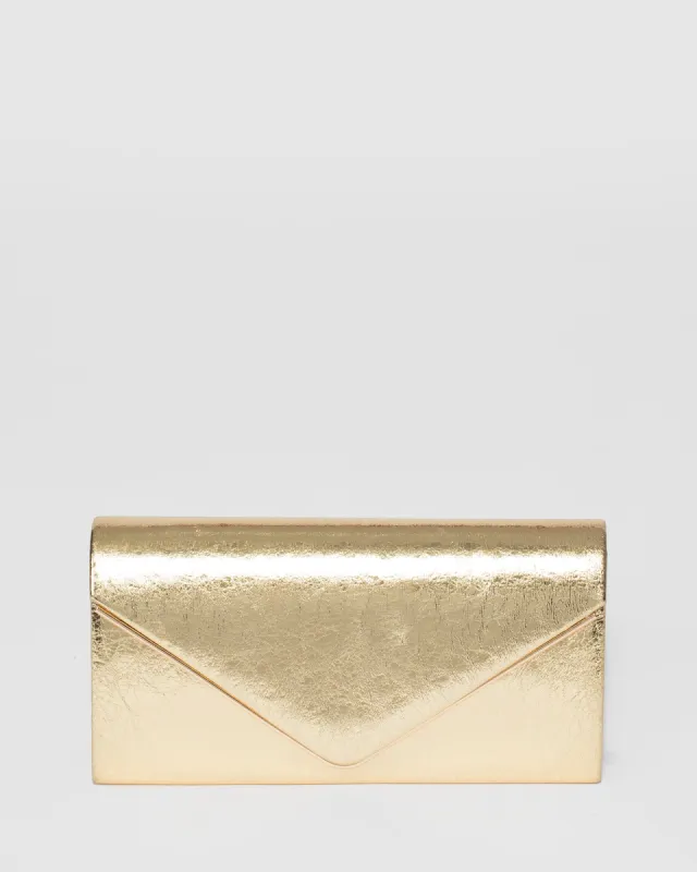 Gold Sammie Clutch Bag sold by Collete Hayman