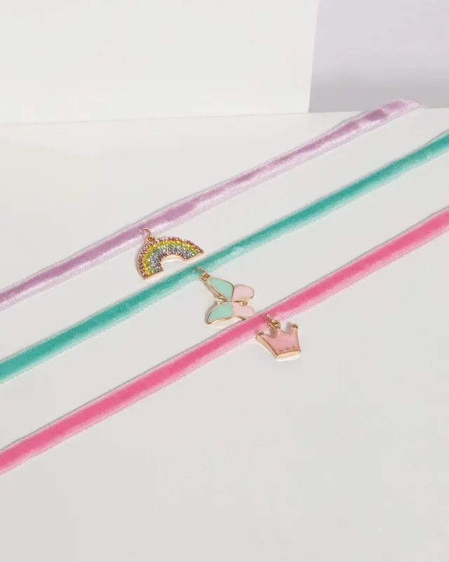 Multi Velvet Charm Choker sold by Collete Hayman