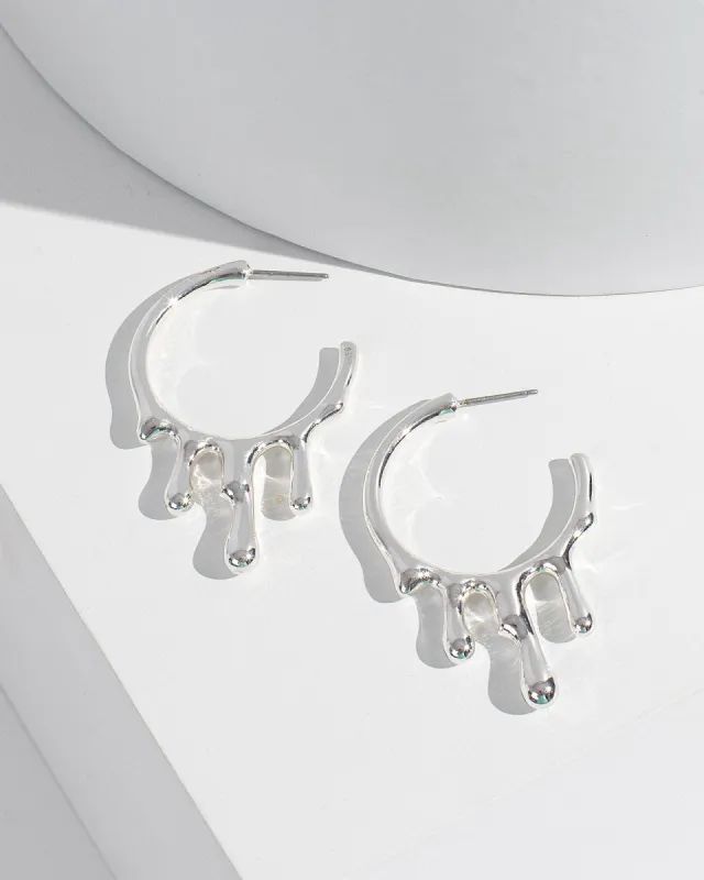 Silver Liquid Metal Hoop Earrings sold by Collete Hayman