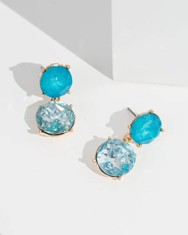 Blue Double Circle Drop Earrings sold by Collete Hayman
