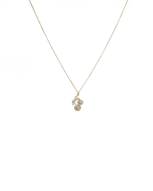 Gold Tone Diamante Cherry Pendant Necklace sold by Collete Hayman