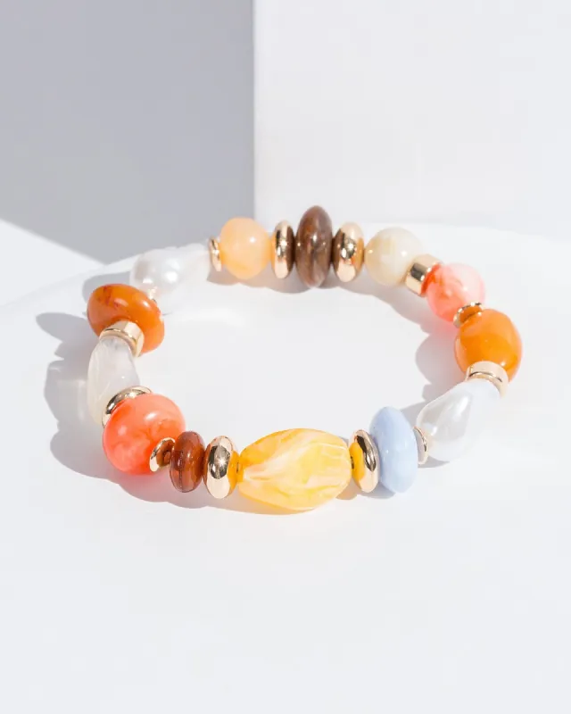 Brown Beaded Chunky Bracelet Ww sold by Collete Hayman