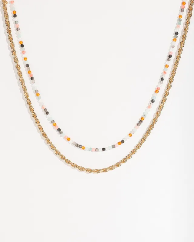 Brown Beaded Chain Necklace Pack sold by Collete Hayman