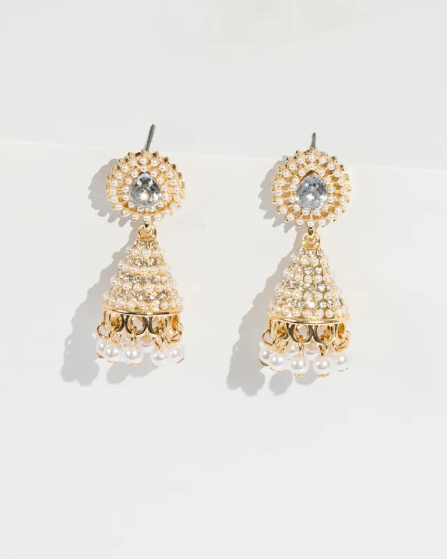 White Pearl Tassel Earrings sold by Collete Hayman