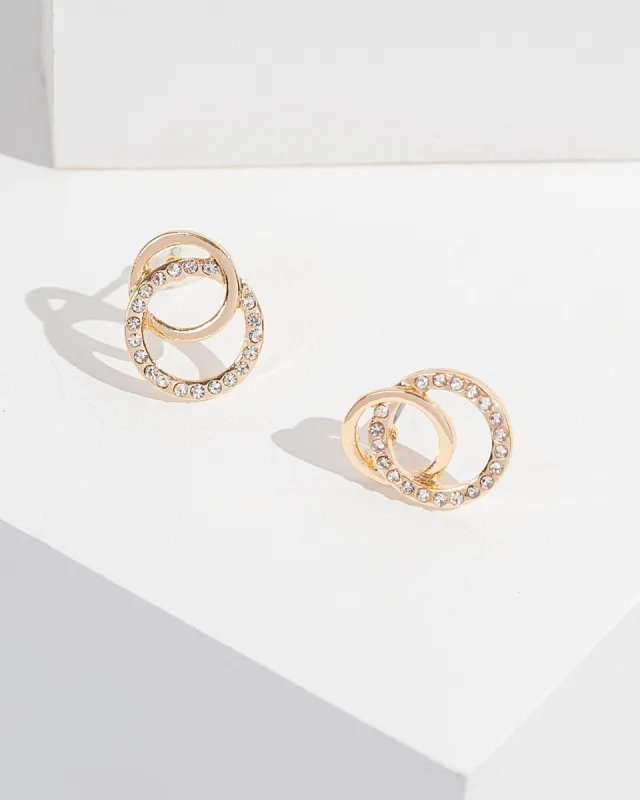 Loops Pave Stud Earrings sold by Collete Hayman