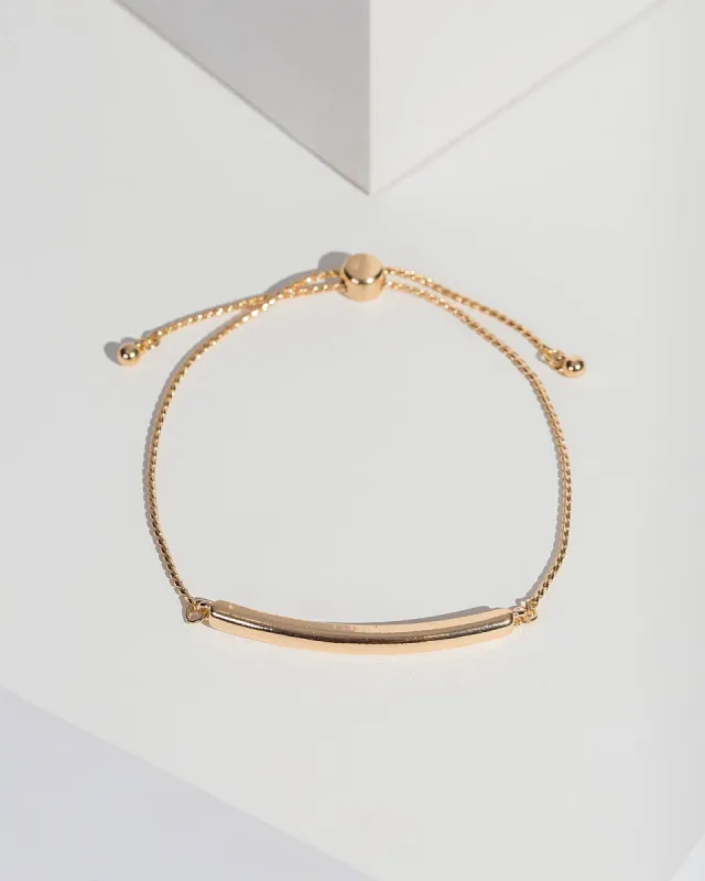 Gold Metal Bar Toggle Bracelet sold by Collete Hayman