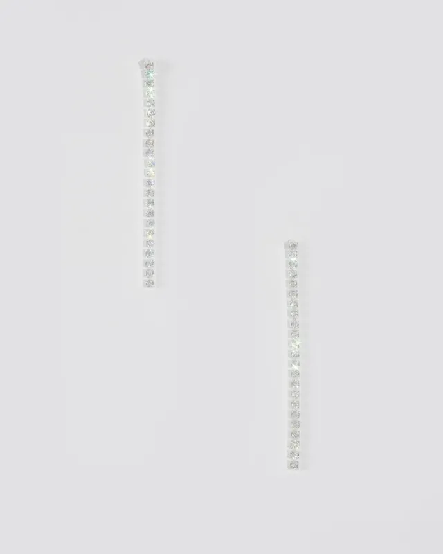 Silver Round Diamante Drop Earrings sold by Collete Hayman
