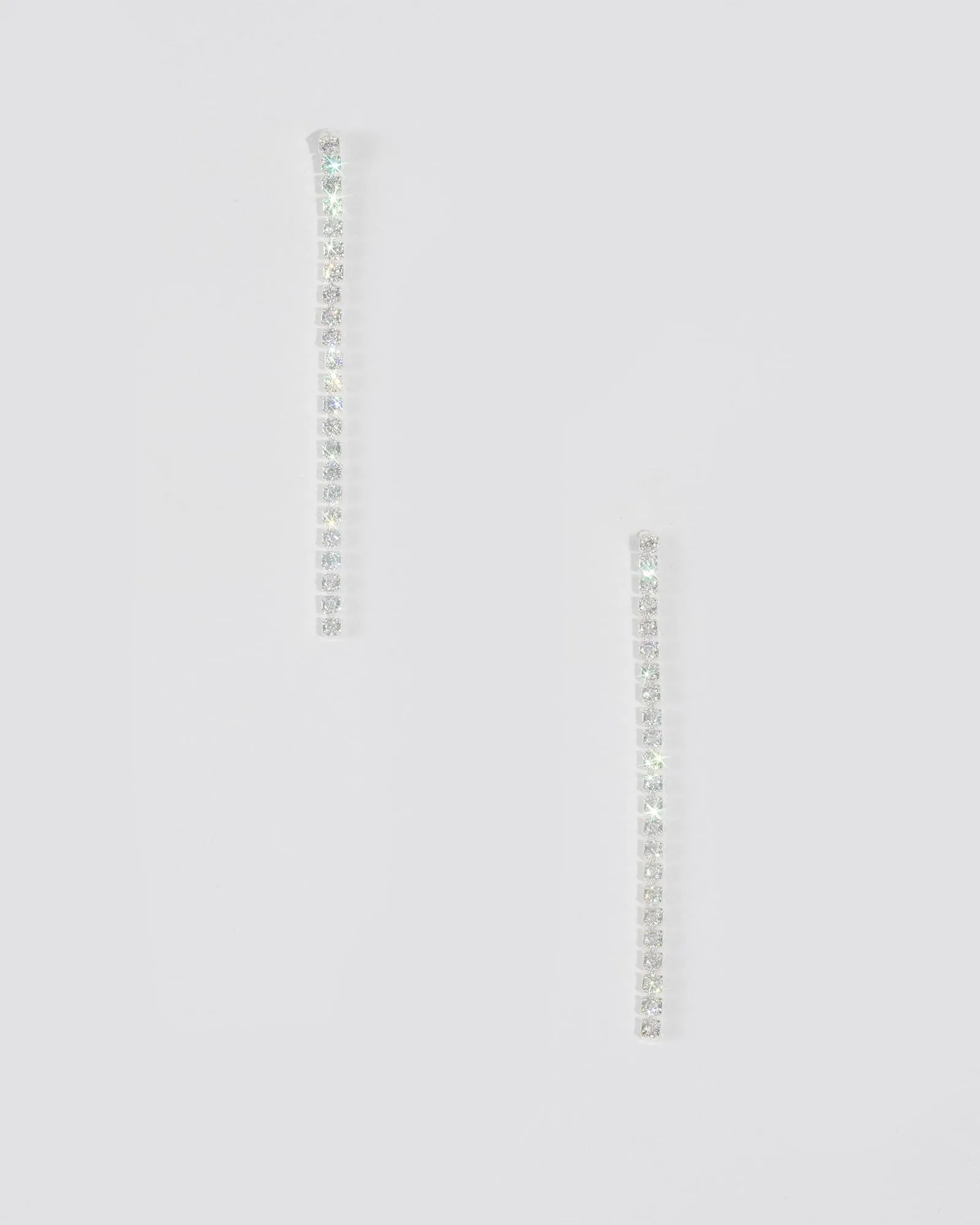 Silver Round Diamante Drop Earrings sold by Collete Hayman