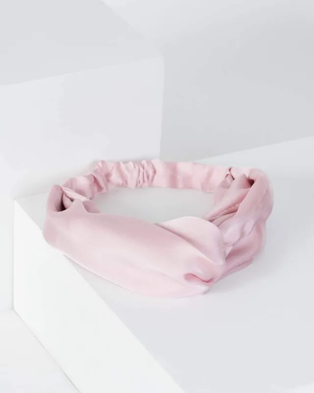 Pink Silk Crossover Headband made by Collete Hayman