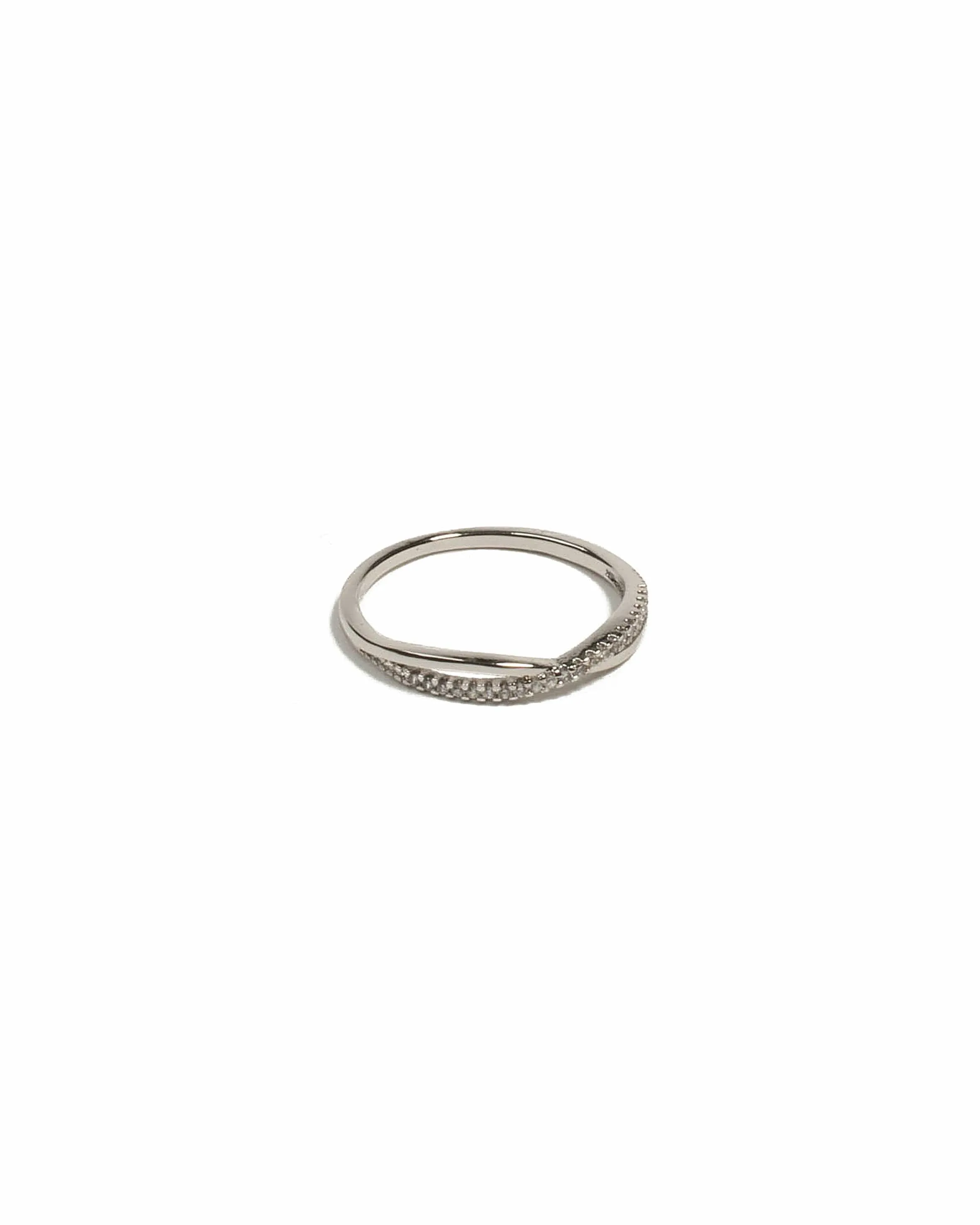 Cubic Zirconia White Gold Plated Encrusted Twist Ring - Large sold by Collete Hayman