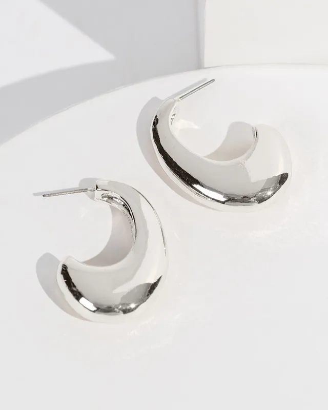 Silver Chunky Half Hoops Earrings sold by Collete Hayman