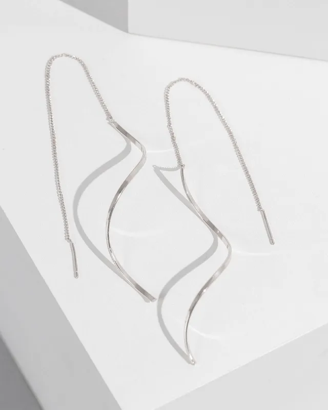 Silver Spiral Bar Thread Through Earrings sold by Collete Hayman