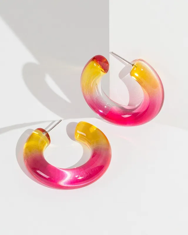 Red Ombre Hoop Earrings sold by Collete Hayman