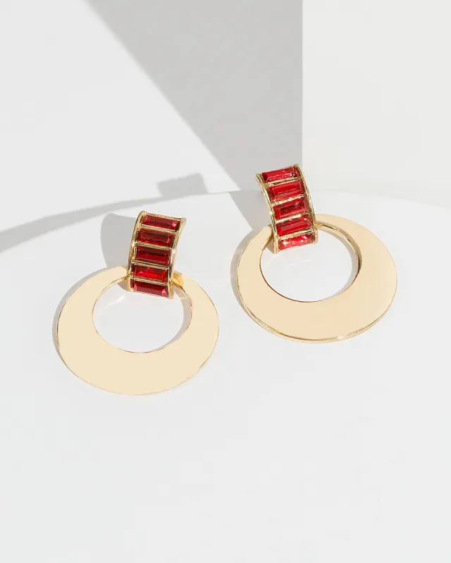Red Crystal Stud Earrings sold by Collete Hayman