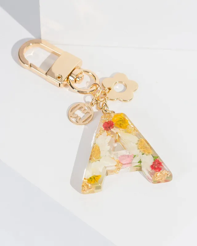 A - Initial Bag Charm Flower sold by Collete Hayman