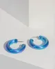 Blue Translucent Acrylic Hoop Earrings sold by Collete Hayman